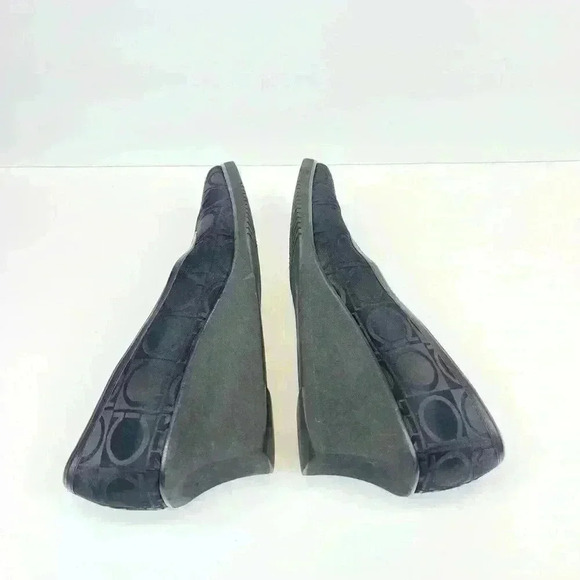 Salvatore Ferragamo women’s Boutique square toe wedges fabric size 8.5B black - Picture 4 of 13